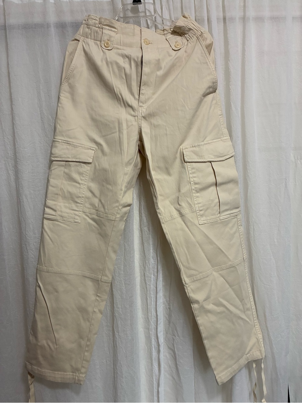 Banana Republic Cream Cargo Pants with Utility Pockets